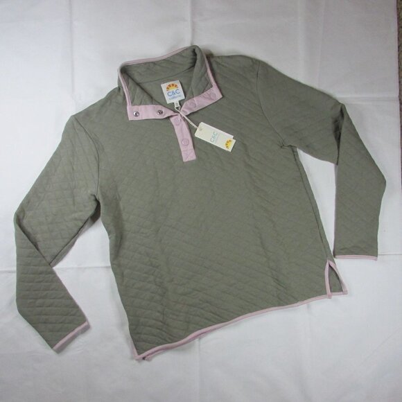 NWT Women's Medium C&C California Dylan Quilted Snap Neck Shirt - Picture 2 of 5